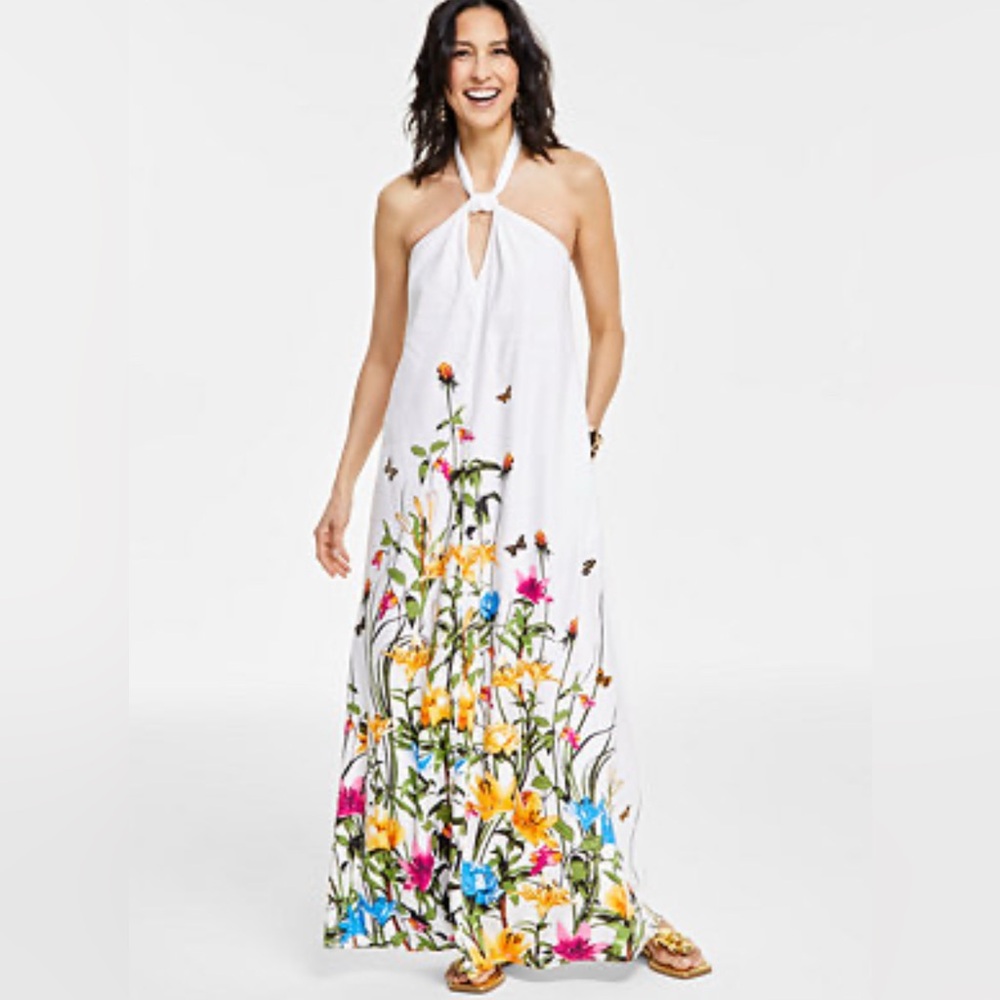 INC Floral Halter Maxi Dress NWT